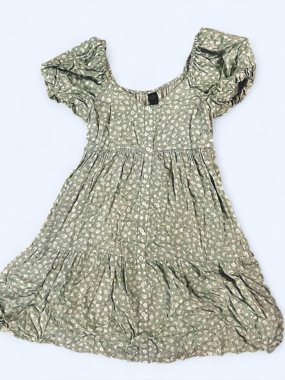 Wild Fable Sage Green Floral Whimsical Dress